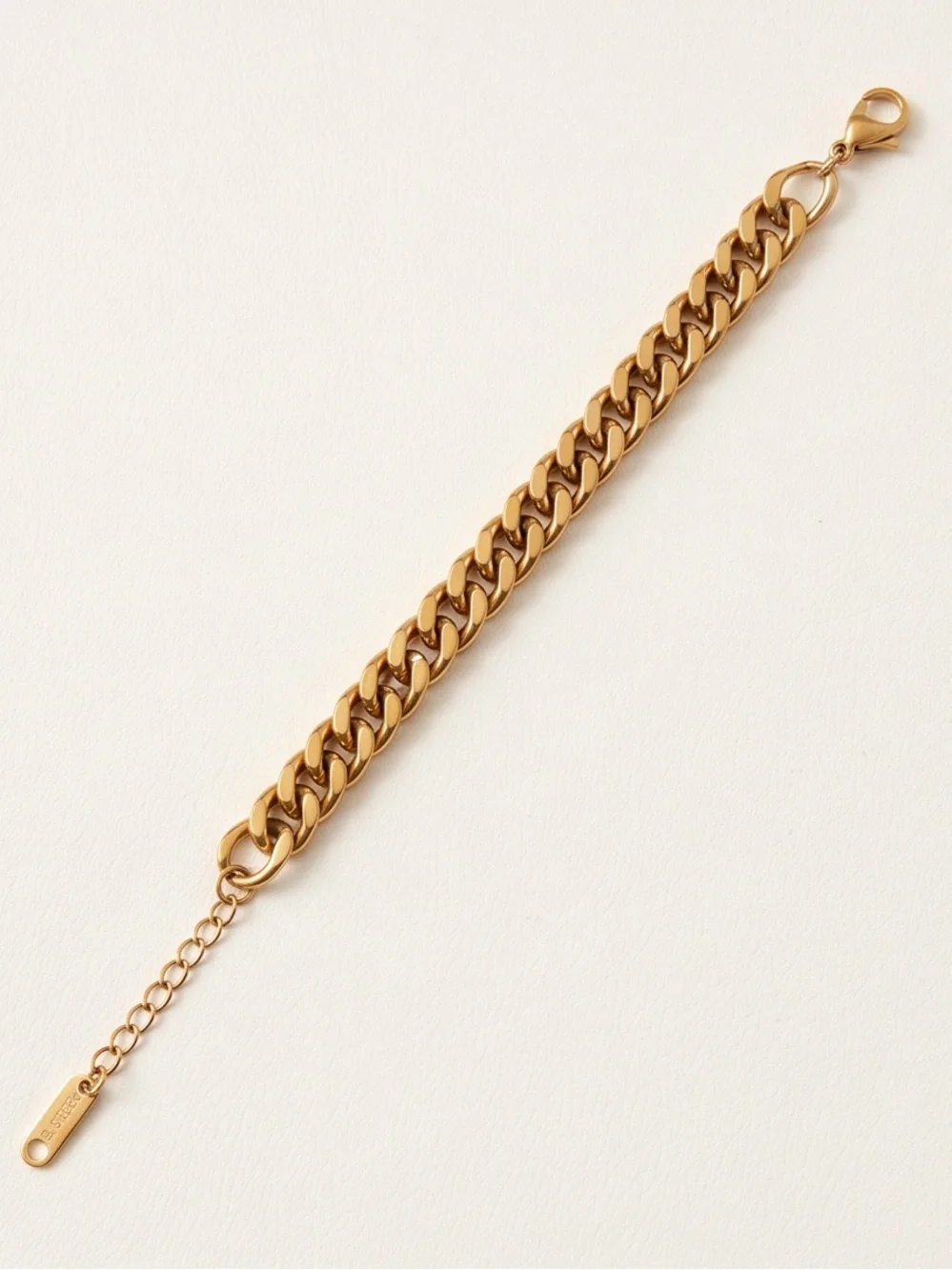 Gold Cuban Link Bracelet for Men - Polished Chain 7.5 -9.5 inch